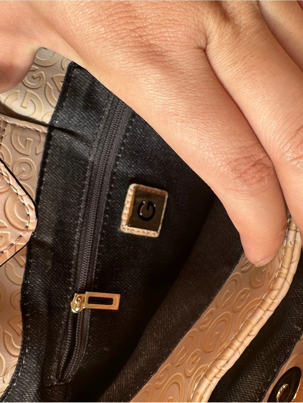 G by GUESS Blush Pink Embossed Handbag + Wallet